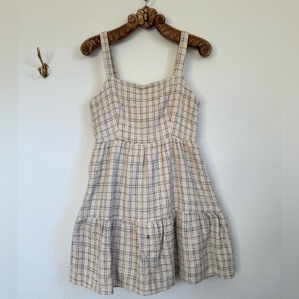 TCEC Cream and Black Textured Dress